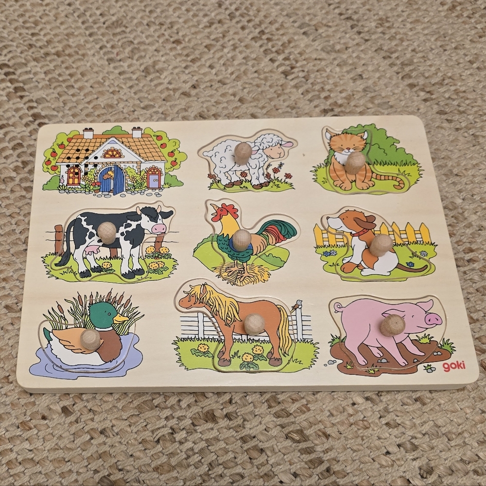 Goki Sound Puzzle Farm featuring farm animal motifs